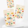 Nova Sacola de Embalagem para Biscoitos de Floco de Neve Infantil Inglesa Transfronteiriça com Zíper Sacola Desenho Animado Doce Biscoito Transparente Autovedante