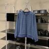 Playera Retro de Estilo Japonés Holgada a Rayas de Cuello Redondo y Manga Larga para Mujer Primavera y Otoño 2025 Casual Versátil Suéter de Tendencia