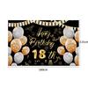 Telón de fondo transfronterizo para cumpleaños, nuevo, negro y dorado, decoración de ambiente para la disposición de la escena de la fiesta, feliz primer cumpleaños, banner de fondo