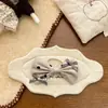 Cuerda para el pelo de coleta con lazo dulce, estilo universitario, banda elástica alta a cuadros retro para Otoño e Invierno, accesorio para el pelo
