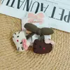 Tecido de Desenho Animado Pelúcia Cachorro Coelho Gato Animal Grampo de Cabelo Acessórios Boneca Doce Japonesa Presilhas para Franja Rebelde