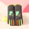 Guantes Personalizados para Niños de Otoño e Invierno Heattech con Forro de Felpa de Dibujos Animados de Cinco Dedos para Ciclismo al Aire Libre, Resistentes al Viento, al Frío y al Agua, Dragón Luminoso