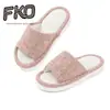 Chinelos Femininos para Casa Cor Sólida Tecido Listrado Solado Plano Respiráveis Sapatos Casuais Diários para Casa Calçados Femininos