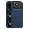 Adecuado para iPhone 18 Pro Max, funda de teléfono magnética de cuero con sensación de piel, funda protectora completa anti-caídas color-blocking Apple 17