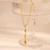 Nuevo Collar Transfronterizo Europeo y Americano de Lujo Ligero con Patrón de Gota de Agua Incrustado con Pedrería para Mujer Cadena de Clavícula Exquisita Versátil de Nicho Temperamento