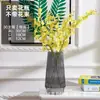 Florero Keel Cónico Rayas Verticales Ins Flores Hidropónicas Planta Verde Modelo Floral Habitación Luz Suave Adornos de Lujo Suave