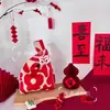 Bolsa de la Fortuna de Año Nuevo Bolsa Roja de la Suerte Bolso Tejido Nuevo Bolso Rojo de Año Nuevo para Mujer Bolsa de Regalo para Fiesta Anual Bolso al por Mayor