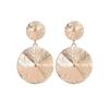 Pendientes geométricos con relieve transfronterizo para mujer, diseño creativo retro europeo y americano, pendientes cuadrados redondos esmerilados, venta al por mayor