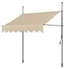 Toldo de sol telescópico dobrável sem furos para varanda externa, com manivela manual, para fachada de loja, pátio ou beiral, personalizado.