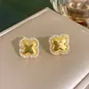 Estilo Igual a Xiaohongshu Superficie Lisa Diamante Microincrustado Trébol de Cuatro Hojas Conjunto Moda Femenina Lujo Ligero Celebridad de Internet Exquisito Accesorios de Cadena para Clavícula