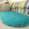 Alfombra Ovalada de Fibra de Poliéster Color Sólido Estilo Ins Lavable Alfombra de Dormitorio Alfombra de Cabecera Alfombra de Dormitorio Alfombra de Cabecera