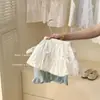 Traje de Verano para Niñas 2025 Nuevo Moda Infantil Chaleco de Punto Azul Top Falda Conjunto de Dos Piezas