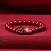 Pulsera de cinabrio boutique este año de vida pulsera de anillo único anillo liso doble valiente joyería para hombres y mujeres regalo fábrica al por mayor