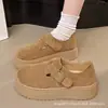 Zapatos Birkenstock de cobertura total para mujer, con suela gruesa, nuevo modelo otoño 2026, zapatos casuales tipo slip-on que aumentan la altura.