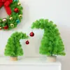 Nuevos Adornos de Árbol de Navidad Verdes Inclinados Diseño de Escena Navideña Serie Grinch Guirnalda Decoraciones de Ratán