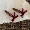 Pinza para el pelo de terciopelo coreano con lazo Pinza BB Color Té Negro Pinza para flequillo recortada Pinza para pelo roto Pinza lateral Accesorios para el cabello Nuevo estilo