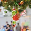 2023 Nuevo Monstruo de Pelo Verde Decoración Navideña Adornos Colgantes Dibujos Animados Colgante para Árbol de Navidad Decoración Interior de Coche Navideño