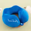 Almohada de Espuma Viscoelástica de Color Sólido en Forma de U, Almohada Redonda de Viaje para el Cuello, Almohada de Espuma Viscoelástica en Forma de U al por Mayor con Impresión de Logo