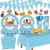 Decoración de Mesa para Fiesta Temática Oktoberfest de Alemania Traje Taza de Papel Desechable Plato de Papel Servilleta de Papel Mantel