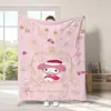 Manta Linda de Dibujos Animados Sanrio para Exportación Transfronteriza Tipo Manta de Franela Estampada Manta para Cuatro Estaciones y Descanso para el Almuerzo con Aire Acondicionado