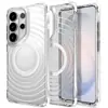 Funda magnética con patrón de ondas transparente adecuada para Samsung S26 Ultra, S25 con airbag anticaída, S24 funda protectora, transfronterizo