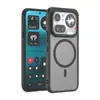 Funda magnética para teléfono Nothing Phone 4A Pro con sensación de piel, cubierta protectora negra mate 2 en 1