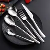 Faca e Garfo Colher de Aço Inoxidável Transfronteiriços Colher de Sobremesa Lua Francesa Colher de Hotel Faca e Garfo para Bife Conjunto de Talheres Ocidentais
