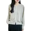 Cardigan Corto Casual de Punto Fino con Doble Cremallera y Cuello Redondo para Mujer, Estilo Old Money, para Principios de Otoño, Suéter Blanco
