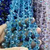 6mm 8mm Furo Transversal Cristal de Morango Cristal Multifacetado Contas Soltas DIY Pulseira Feita à Mão Acessórios de Joias para Pendurar no Carro Contas