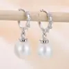 Aretes de cobre estilo coreano para mujer, con borla geométrica microincrustada, de temperamento, con incrustaciones de diamantes, a la moda