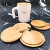 Tapa de Bambú de Fábrica Tapa de Bambú Carbonizado para Taza Tapa de Madera para Vaso de Vidrio Tapa de Cerámica Taza con Tapa de Bambú