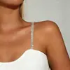 Estilos Europeu e Americano Transfronteiriços de Lingerie com Strass, Corrente de Peito Ajustável, Alças Invisíveis, Vestido de Noiva, Alças Metálicas Sexy, Roupas