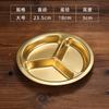 Plato para Barbacoa estilo Coreano 304 con Plato de Sabores de Tres Compartimentos Drenaje Plato para Dumplings Plato Picante Plato para Barbacoa Plato para Bistec