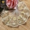 Encaje de malla dorada, bordado, 8 cm, accesorios para niños, puños de encaje, malla negra, accesorios para vestido de Barbie