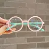 Gafas Súper Lindas Color Macarrón para Bebé con Filtro de Luz Azul Marco de Silicona Suave Forma Cóncava para Sesión de Fotos Infantil Lentes Planos