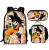 Mochila Nueva de Dibujos Animados Anime de Amazon de Dragon Ball, Mochila Escolar para Estudiantes de Primaria y Secundaria, Bolso de Hombro, Estuche, Set de Tres Piezas