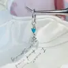 Colección de pendientes de botón para el cartílago de la oreja color pino azul, pendientes de botón para el cartílago de la oreja de acero de titanio médico, modernos y versátiles, diseños de trébol de cuatro hojas y cruz