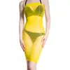 Medias de Seda Brillante Qinghe 912 Aguja 8D, Vestido sin Tirantes, Minifalda Ajustada, Cheongsam, Ceñido a la Cadera, Sexy, Ultra Delgadas, Transparentes, Reveladoras