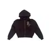 Sudadera con capucha de manga larga, estampado, cuello de pelo, Y2K, holgada, chaqueta, sudadera con capucha retro, ropa de calle a la moda, alta costura