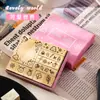 Set de Sellos de Madera del Alfabeto Inglés Estilo Ins Combinación de Sellos para Diario Transfronterizo DIY Impresión para Diario Decoración Simple