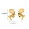 Pendientes geométricos irregulares con diseño de giro en color oro auténtico bañados en cobre, de moda, estilo urbano, para mujer.