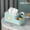 Caja de pañuelos de dinosaurio de dibujos animados para baño del hogar, multifuncional, montada en la pared sin taladro, caja de pañuelos con estante de almacenamiento de gran capacidad