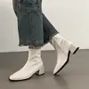 Botines estilo francés para mujer, nueva colección otoño/invierno 2024, elásticos, ajustados, botines Chelsea, botines Martin, de tacón alto, botines pequeños