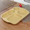 Plato para estudiantes de paja de trigo engrosado cubiertos de compartimentos de comedor anticaída antiquemaduras plato de arroz multi-compartimento logo