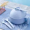 Tenedor, cuchara, palillos, tazón de arroz, cantimplora, hogar, gran capacidad, anticaídas, antiescaldaduras, tazón de fideos instantáneos de Buda, directo de fábrica