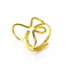 Anillo de Flor Calada Estilo Francés a la Moda y Dulce para Mujer, Diseño de Línea de Alta Gama, Joyería para Mano Abierta de Acero Inoxidable
