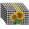 Manteleta de Mesa de Lino Cuadros de Girasol Transfronterizos Adecuada para Decoración de Fiesta Cocina Restaurante Venta al por Mayor en Amazon