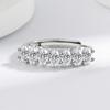 Anillo de Lujo Ligero Versátil Imitación Moissanita para Mujer, Accesorio de Moda 925, Anillo de Banda Recta, Anillo de Diamante Personalizado, En Stock de Fábrica
