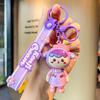 Chaveiro de borracha macia Menina Cereja boneco de desenho animado personalizado casal chaveiro de carro pingente de bolsa pequeno presente