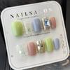 Armadura pura usada à mão pequena doce fresco amor cor lantejoulas nail art vitalidade menina Macaron cor luz terapia armadura